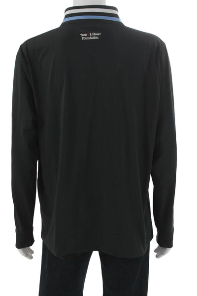 Redvanly Mens Black Mock Neck Long Sleeve Pullover T Shirt Size XL