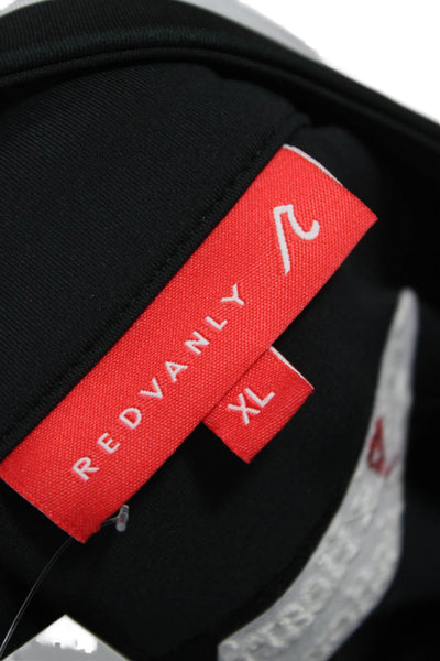 Redvanly Mens Black Mock Neck Long Sleeve Pullover T Shirt Size XL