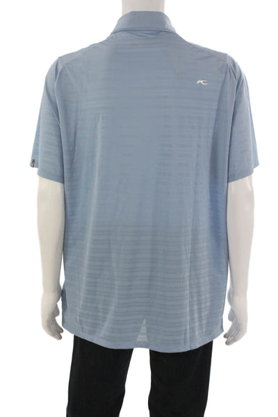 Kjus Mens Short Sleeve Collared Lightweight Knit Polo Shirt Blue Size XL