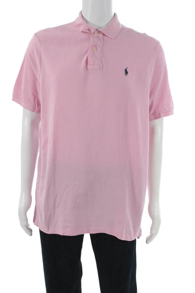Polo Ralph Lauren Mens Short Sleeve Collared Classic Fit Polo Shirt Pink Large