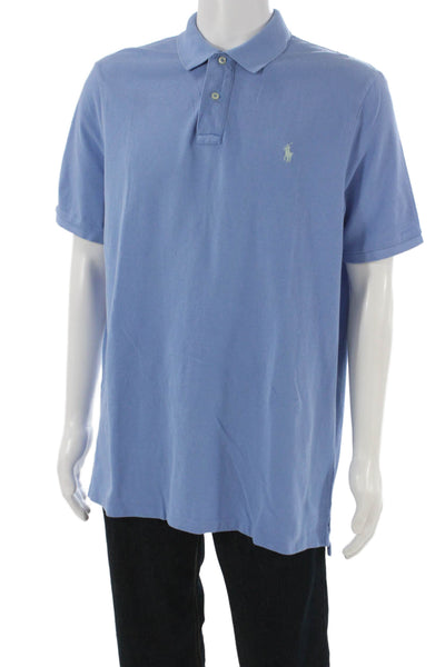 Polo Ralph Lauren Mens Short Sleeve Collared Classic Fit Polo Shirt Blue Large