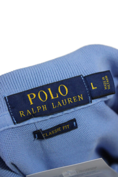 Polo Ralph Lauren Mens Short Sleeve Collared Classic Fit Polo Shirt Blue Large