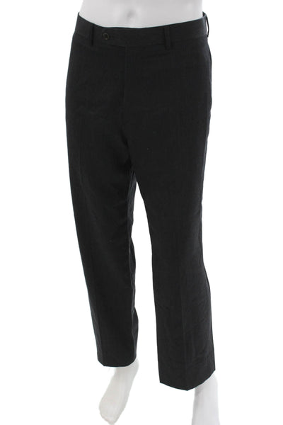 Brooks Brothers Mens Dress Pants Black Wool Button Size 37