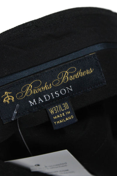 Brooks Brothers Mens Dress Pants Black Wool Button Size 37