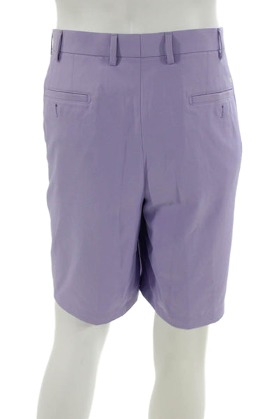 Peter Millar Mens Athletic Purple Polyester Shorts Button Size 36
