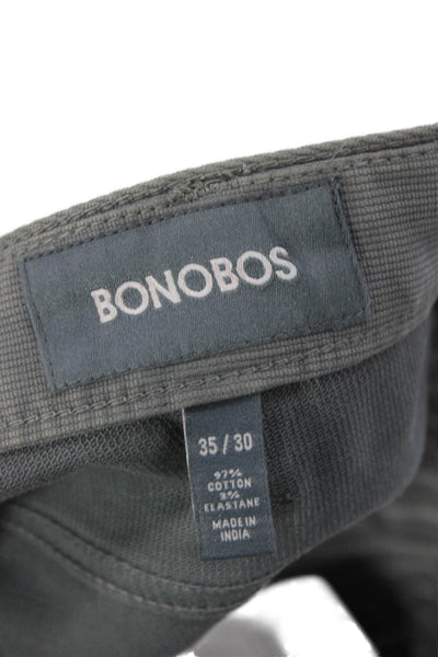 Bonobos Mens Chino Pants Gray Button Closure Size 35
