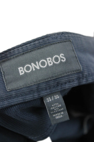 Bonobos Mens Blue Chino Pants Cotton Blend Button Closure Size 35