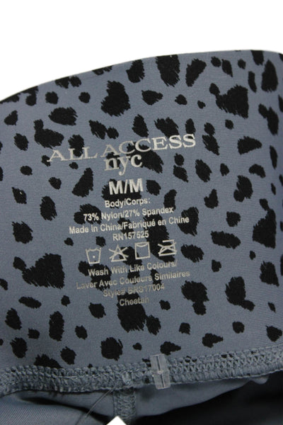 All Access Womens Ankle Animal Print Gray Leggings Size M