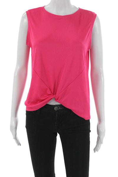 Lucky In Love Womens Basic Tank Pink Sleeveless Crew Neck Size M