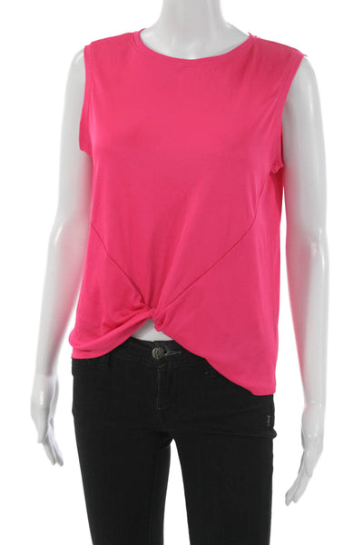 Lucky In Love Womens Basic Tank Pink Sleeveless Crew Neck Size M