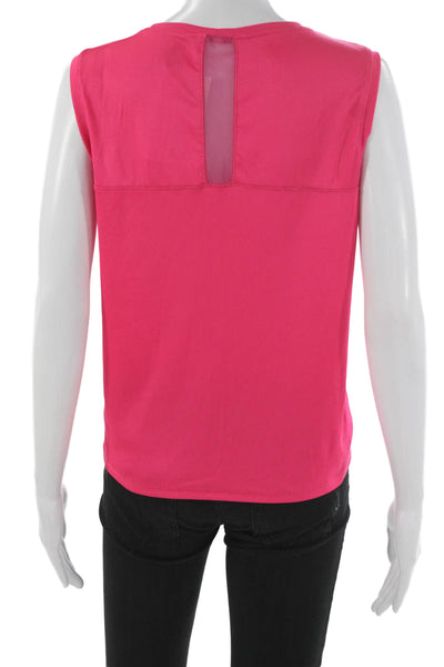 Lucky In Love Womens Basic Tank Pink Sleeveless Crew Neck Size M