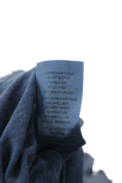 Sundry Womens Blue Basic 100% Pima Cotton Long Sleeve T-Shirt Round Neck Size 0