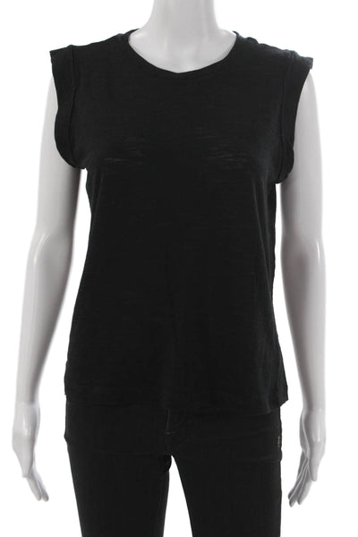Chaser Womens Basic Tank Black Round Neck Solid Sleeveless Size M