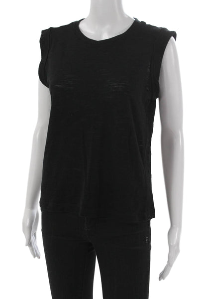 Chaser Womens Basic Tank Black Round Neck Solid Sleeveless Size M