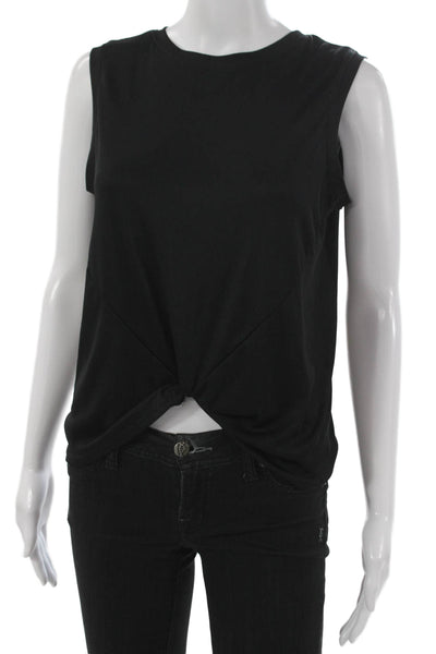 Lucky In Love Womens Basic Black Tank Sleeveless Round Neck Size M
