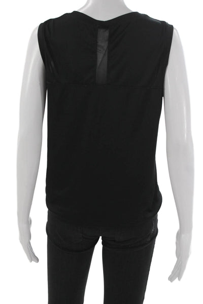 Lucky In Love Womens Basic Black Tank Sleeveless Round Neck Size M