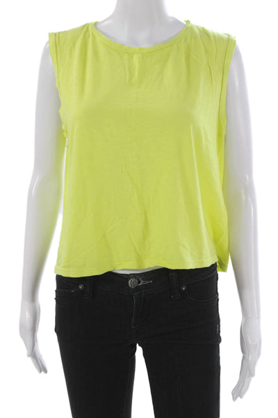 Sundry Womens Basic Sleeveless Tank Yellow Pima Cotton Round Neck Size 2