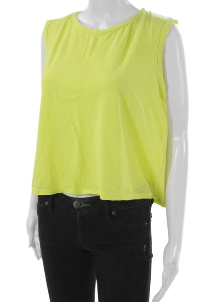 Sundry Womens Basic Sleeveless Tank Yellow Pima Cotton Round Neck Size 2