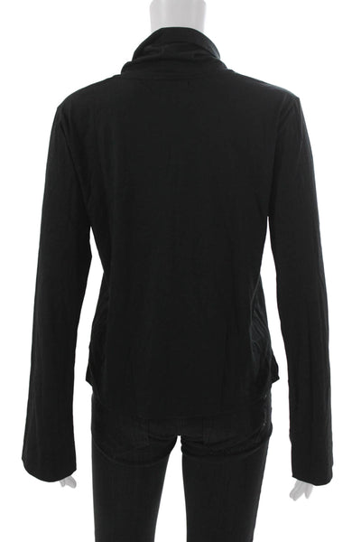 Nation LTD Womens Black Basic Turtleneck Long Sleeve T-Shirt Pullover Size S