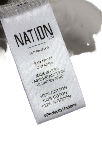 Nation LTD Womens Basic Beige Cotton Crew Neck Sleeveless T-Shirt Size XS