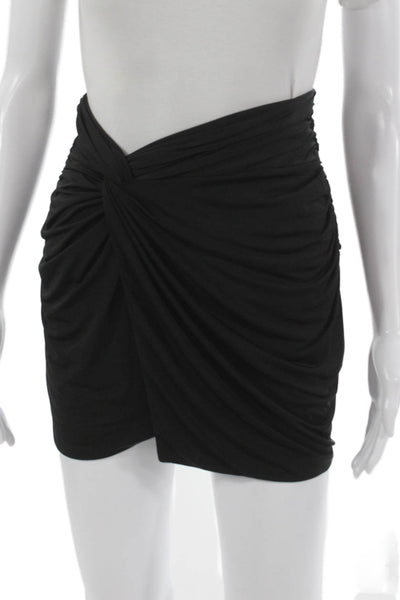 Lovers + Friends Women Wrap Skirt Black Zip Short Size XS