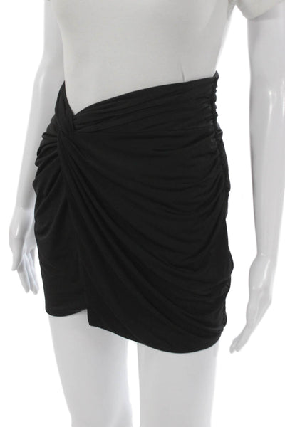 Lovers + Friends Women Wrap Skirt Black Zip Short Size XS