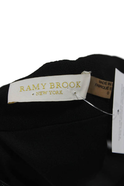 Ramy Brook Womens A-Line Skirt Black Acrylic Zip Short Size 0