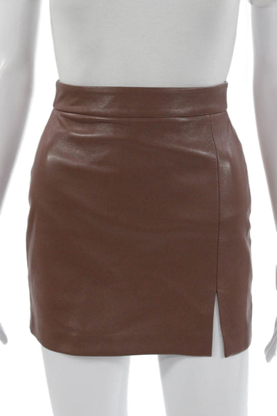 Wilfred Womens Pencil Skirt Brown Zip Short PU Size 00