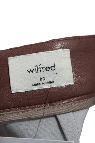 Wilfred Womens Pencil Skirt Brown Zip Short PU Size 00