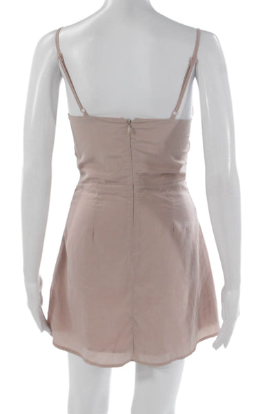 Superdown Womens Slip Dress Beige Sweetheart Neckline Sleeveless Zip Size XS