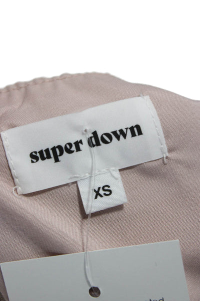 Superdown Womens Slip Dress Beige Sweetheart Neckline Sleeveless Zip Size XS