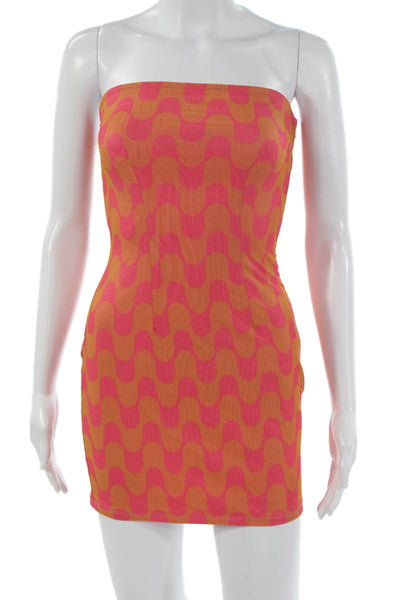 Superdown Women Bodycon Pink Dress Square Neck Sleeveless Size 2XS