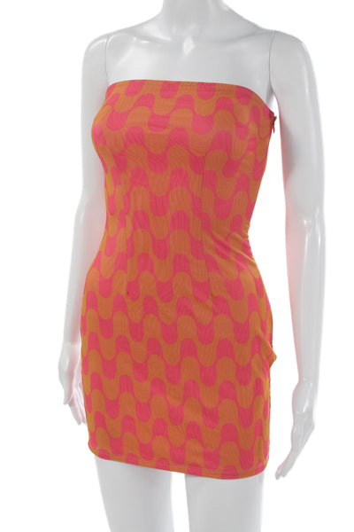 Superdown Women Bodycon Pink Dress Square Neck Sleeveless Size 2XS