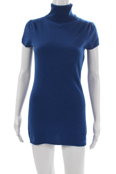 Autumn Cashmere Womens Turtleneck Pullover Sweater Blue Mini Size S