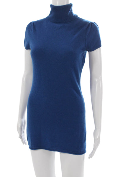 Autumn Cashmere Womens Turtleneck Pullover Sweater Blue Mini Size S