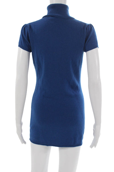 Autumn Cashmere Womens Turtleneck Pullover Sweater Blue Mini Size S