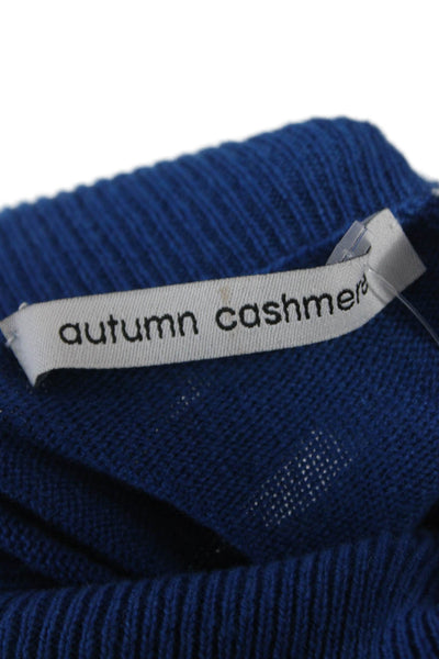 Autumn Cashmere Womens Turtleneck Pullover Sweater Blue Mini Size S