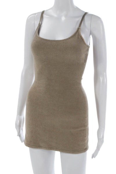Skims Women Tank Dress Scoop Neck Beige Cotton Size XS