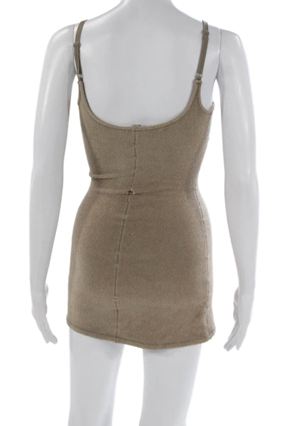 Skims Women Tank Dress Scoop Neck Beige Cotton Size XS