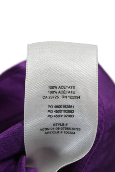 Babaton Women Slip Dress Purple Cowl Neck Sleeveless Short Acetate Size 2XS