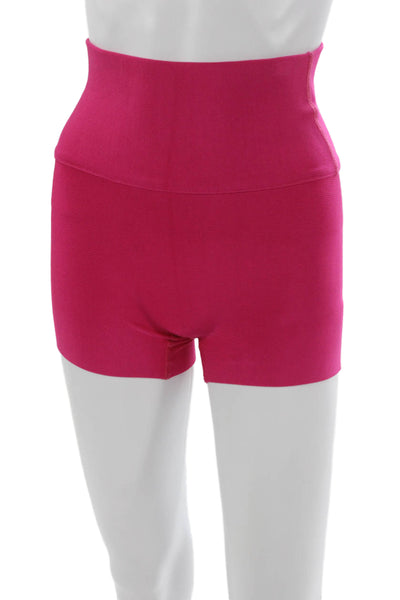 Skims Women High-Waisted Shapewear Shorts Pink Viscose Solid Size XS
