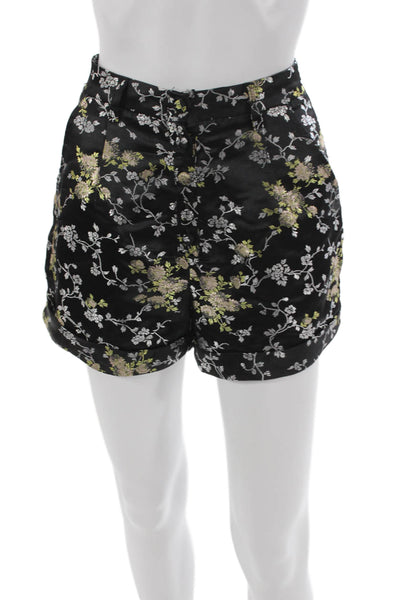 Lioness Womens Hot Pants Floral Black Polyester Button Size XS