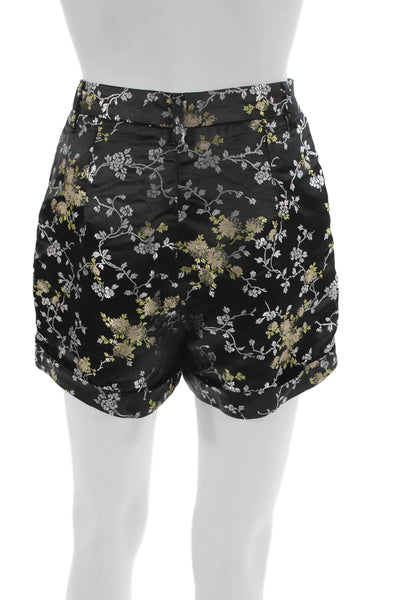 Lioness Womens Hot Pants Floral Black Polyester Button Size XS
