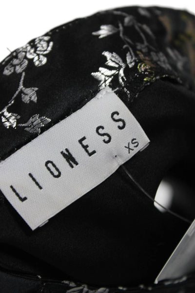 Lioness Womens Hot Pants Floral Black Polyester Button Size XS