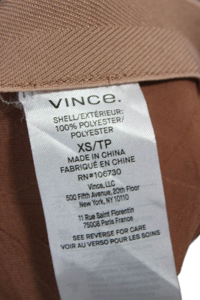 Vince Women Dress Pants Beige Polyester Pull On Size XS