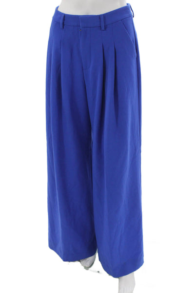 Maeve Anthropologie Womens Dress Pants Blue Button Polyester Size 2