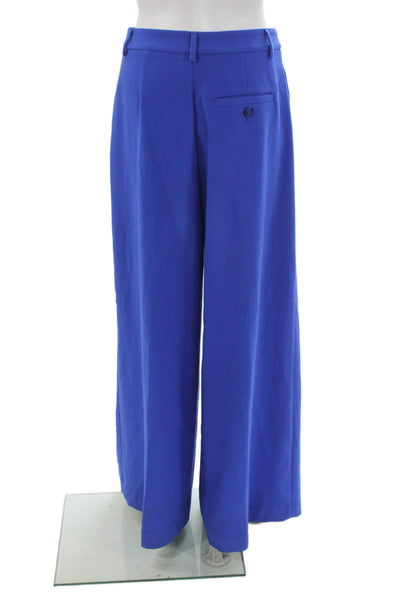 Maeve Anthropologie Womens Dress Pants Blue Button Polyester Size 2