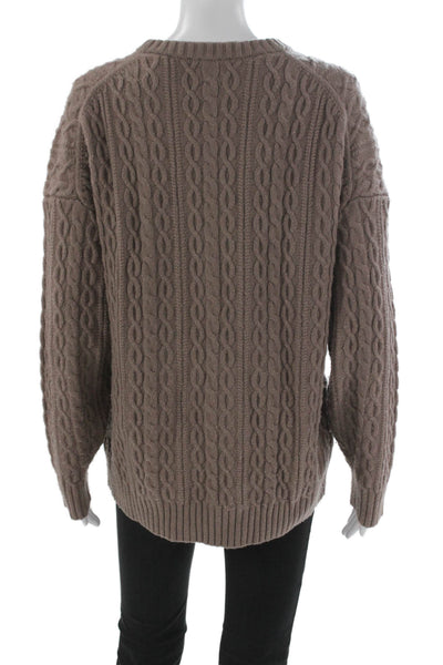 Sunday Best Womens Pullover Merino Wool Brown Crew Neck Long Sleeve Size S