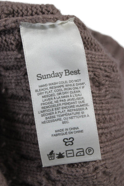Sunday Best Womens Pullover Merino Wool Brown Crew Neck Long Sleeve Size S