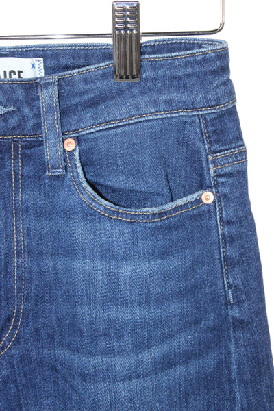 Paige Womens Wide-Leg Jeans Blue Mid-Rise Button 25in Size 24